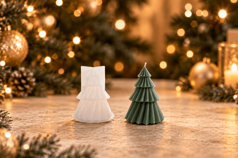 Moule en silicone en forme de sapin de Noel pour la fabrication de bougies moulées