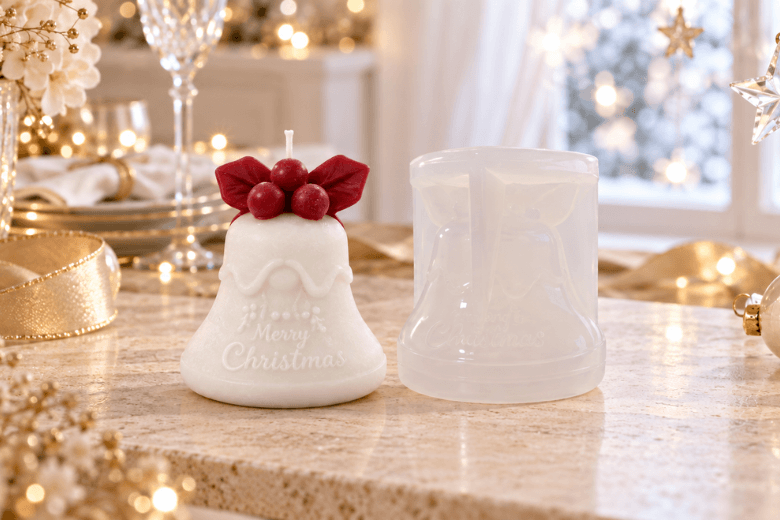 Moule silicone bougie cloche de Noel