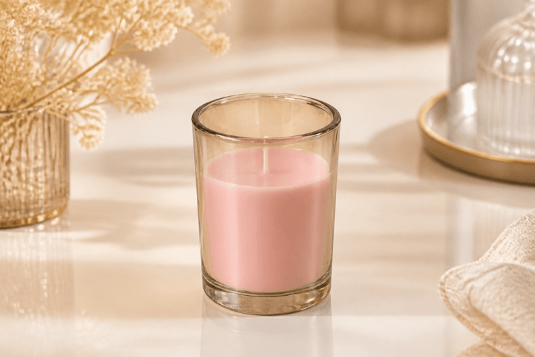 Contenant pour bougies aux reflets doré et une contenance de 200ml