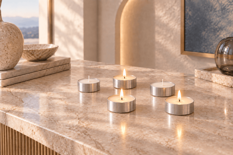 Coupelles pour bougies chauffe plat 59x24 de couleur argent