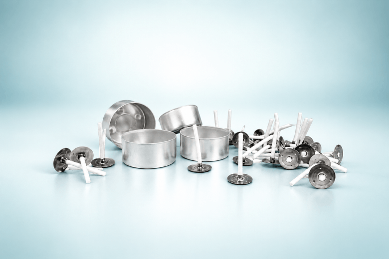 Coupelles pour bougies chauffe plat 59x24 de couleur argent