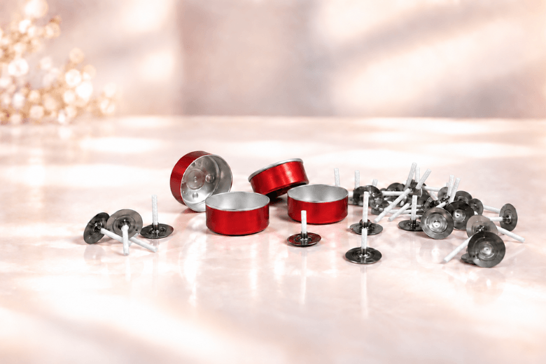 Coupelles pour bougies chauffe plat 39x18 de couleur rouge