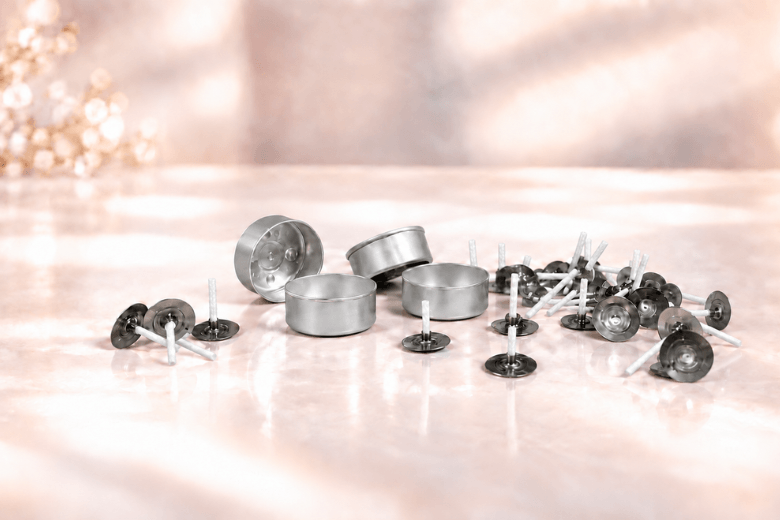 Coupelles pour bougies chauffe plat 39x18 de couleur argent